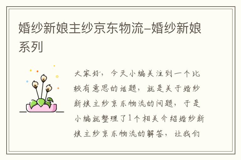 婚纱新娘主纱京东物流-婚纱新娘系列