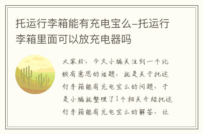 托运行李箱能有充电宝么-托运行李箱里面可以放充电器吗