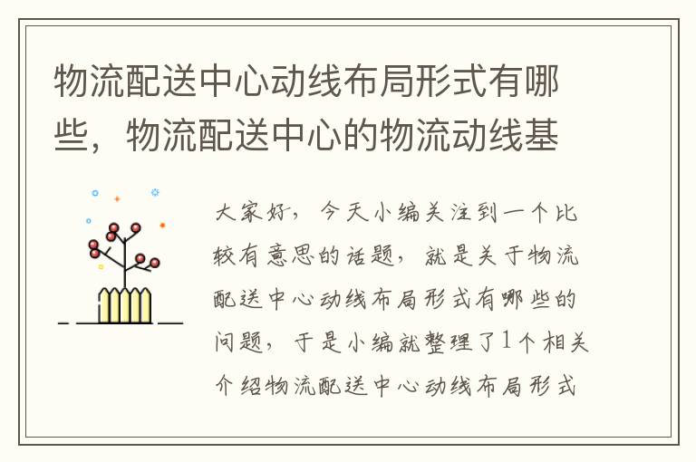 物流配送中心动线布局形式有哪些，物流配送中心的物流动线基本形式