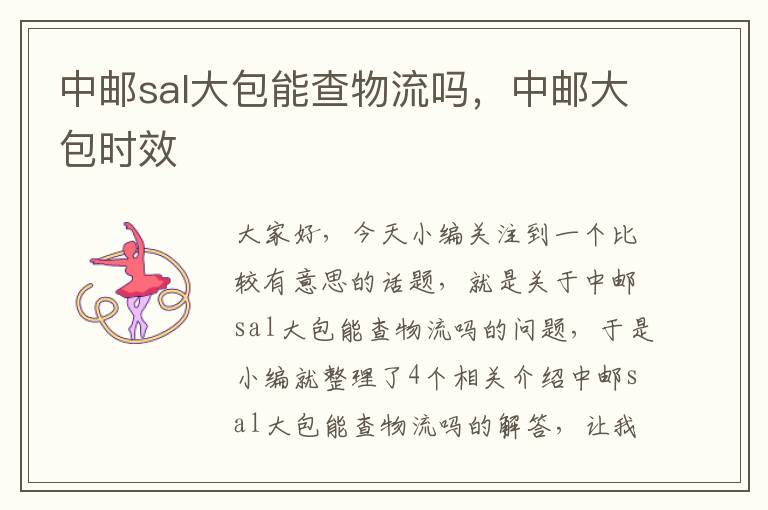 中邮sal大包能查物流吗，中邮大包时效