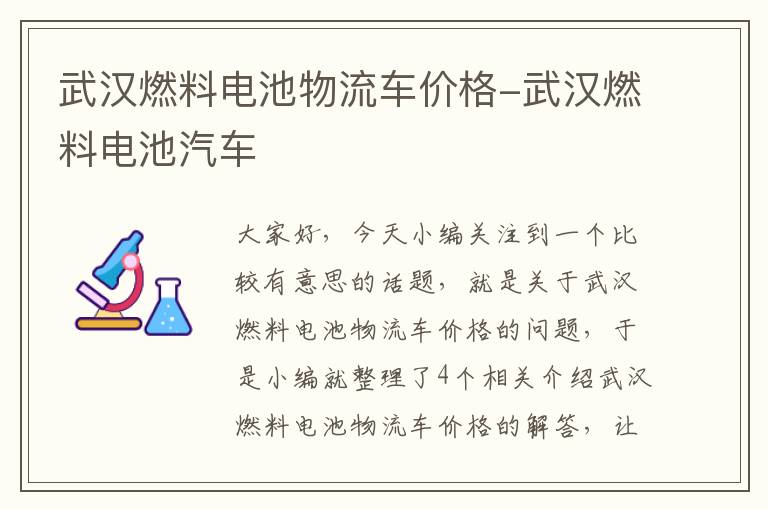 武汉燃料电池物流车价格-武汉燃料电池汽车