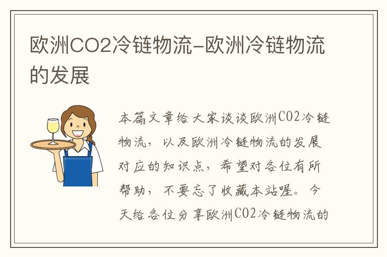 欧洲CO2冷链物流-欧洲冷链物流的发展